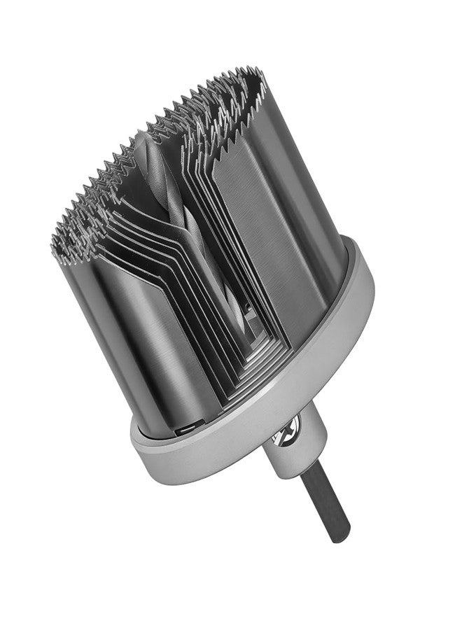 Serplex® Spring Steel Hole Saw Set 45mm Depth Woodworking Hole Opener with 7Pcs 26mm-63mm Saw Blades, Silver Finish for Drilling in Hard or Soft Wood, Plasterboard, and DIY Professional Projects - Image 1